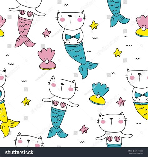 Cat Mermaid | Mermaid images, Mermaid illustration, Cat doodle