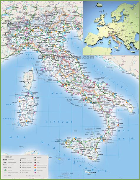 Pin By Beaublue Boutique On Everything Italy Detailed Map Of Italy
