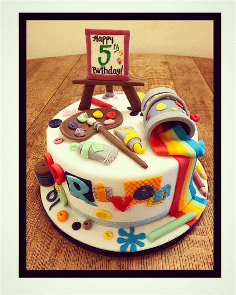 Art And Crafts Cake 5th Birthday Birthday Cake Arts And Crafts Art