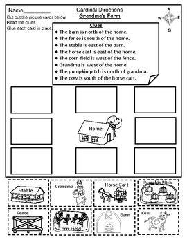 kindergarten cardinals directions worksheets math worksheets grade