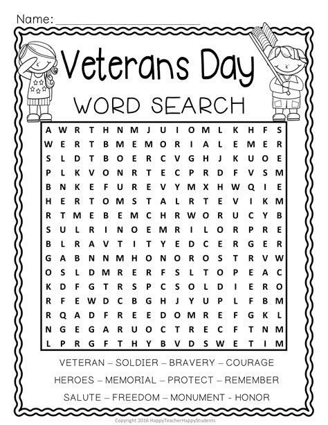 Free Veterans Day Word Search Printables Printable Templates