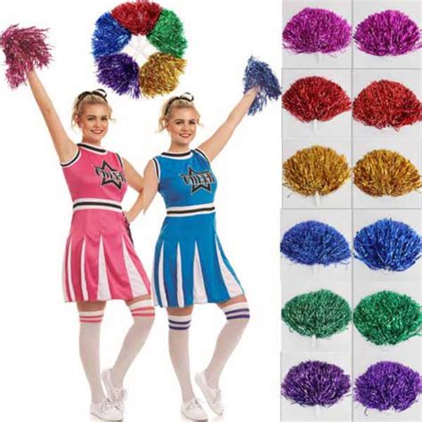 Buy Cheerleader Pom Poms Waver Fancy Dress Costume Pompoms Dance Hen