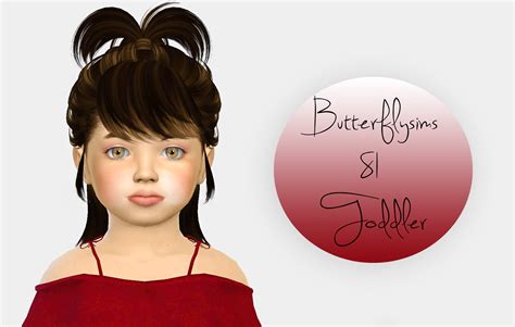 Butterflysims 81 Toddler Version ♥ Fabienne Toddler Hair Sims 4