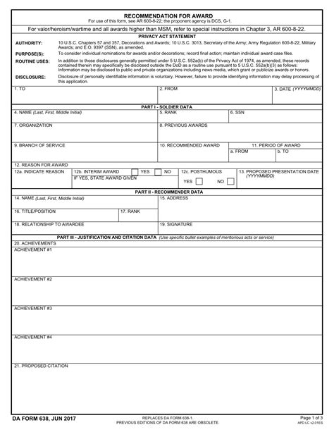 Da Form 638 Fill Out Sign Online And Download Fillable Pdf