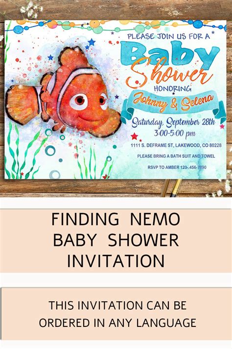 Finding Nemo Baby Shower Invitation Finding Nemo Baby Shower Etsy In Finding Nemo Baby