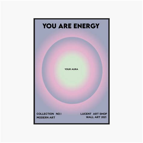 You Are Energy Your Aura Poster Printable Pastel Modern Etsy