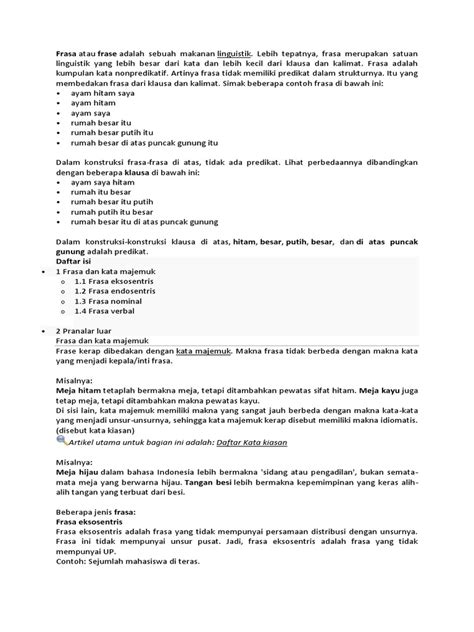 Pengertian dan rumus juga contoh kalimat nominal dan verbal dalam bahasa inggris ada 2 jenis kalimat dalam bahasa inggris yaitu kalimat nominal (predikat tidak menggunakan verb). Kata Sifat Frasa Nominal - KATABAKU