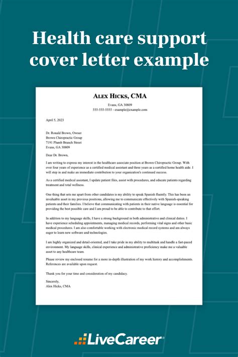 Best Healthcare Support Cover Letter Examples Artofit
