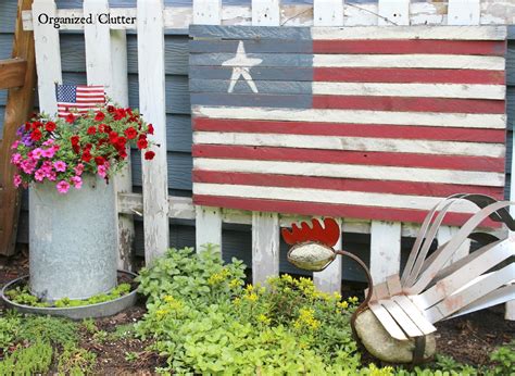 Patriotic Junk Garden Vignettes Organized Clutter