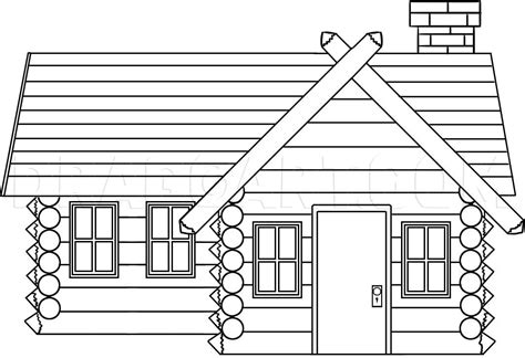 How To Draw A Log Cabin House Step By Step Drawing Guide By Dawn