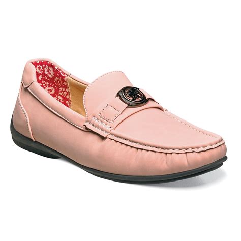 Stacy Adams Cyrus Rose Pink Leather Lined Bit Strap Driving Loafers
