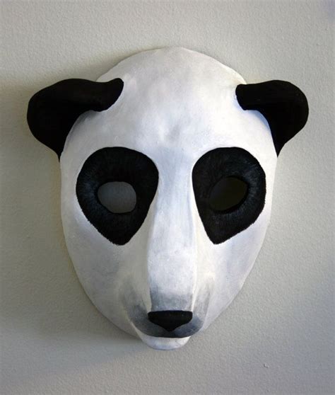 Items Similar To Sculpted Panda Bear Mask Plaster On Etsy Bear Mask