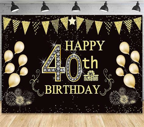 Buy Famoby 6 X 36 Ft Happy 40th Birthday Backdrop Background Banner