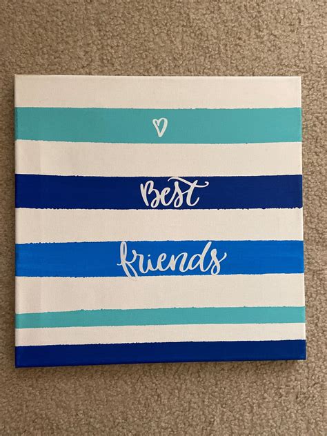 Best Friends Canvas Acrylic Painting Beautiful Decorations Etsy