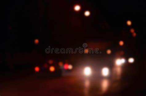 Nights Lights Of The Big City The Blurred Night Avenue With Bokeh