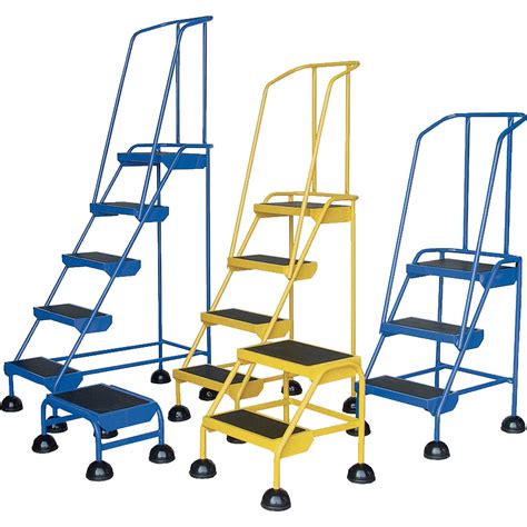 Vestil Spring Loaded Commercial Rolling Stairs Rolling Ladders