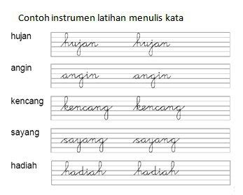 Cara menulis huruf di buku kotak kecil
