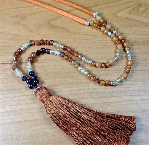 Long Beaded Tassel Necklace Long Tassel By Larisjewelrydesigns