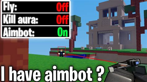 I Have Aimbot In Roblox Bedwars Youtube