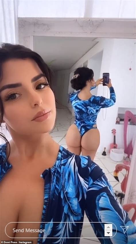 Demi Rose Wears Patterned Bikini With Fringed Bottoms In Ibiza Daily