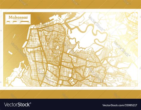 Makassar Indonesia City Map In Retro Style Vector Image