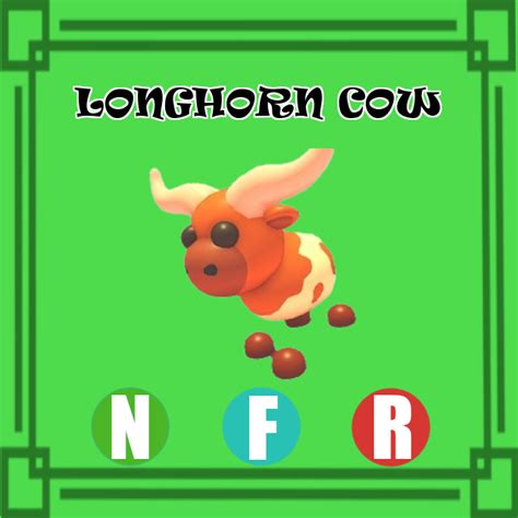 Longhorn Cow Neon Fly Ride Adopt Me