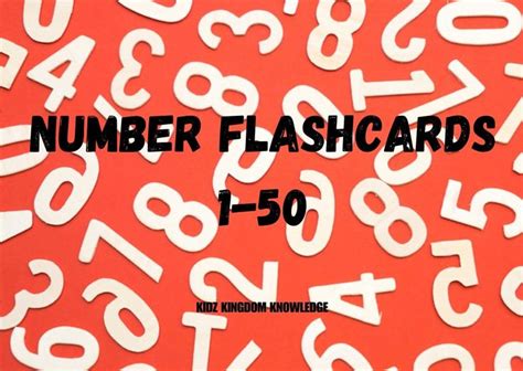 Number Flashcards Number 1 50 Counting Flashcards Preschool