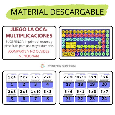 La Oca De Las Multiplicaciones Con Instrucciones A8d Periodic Table