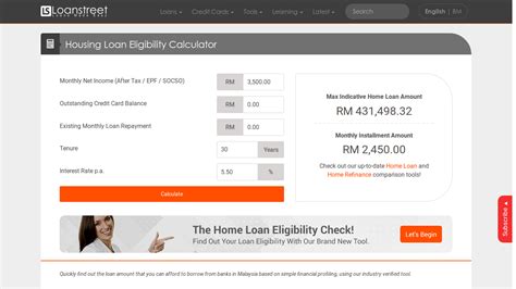 Your eligibility is determined by a few important factors, including income and personal debt servicing ratio. Housing Loan Eligibility Calculator