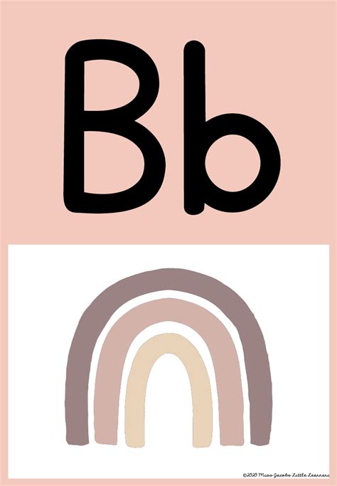 Boho Rainbow Alphabet Posters Neutral Rainbow Decor In 2020