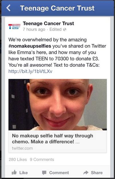 Breast Cancer Donations Soar With Viral No Make Up ‘selfies Starts At 60