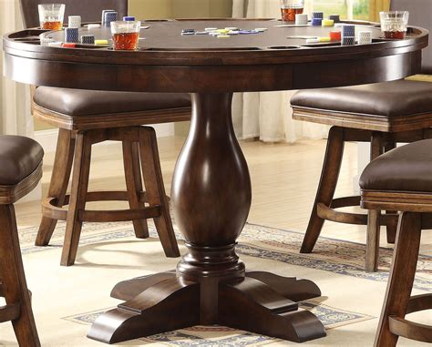 Find durable tables and chair sets for your events. Trafalgar Square 42" Walnut Counter Height Game Table from ...