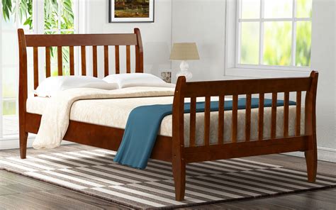 walnut twin bed frame wood twin platform bed frame with headboard and footboard modern twin