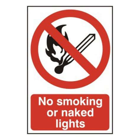 No Smoking Or Naked Lights Prohibition Sign RSIS
