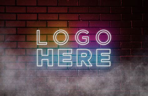 neon logo mockup graphicsfamily