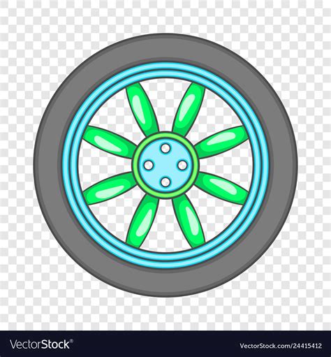 Car Wheel Icon In Cartoon Style Royalty Free Vector Image