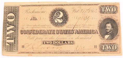 Lot Detail 1864 Two Dollar Confederate States Of America Banknote