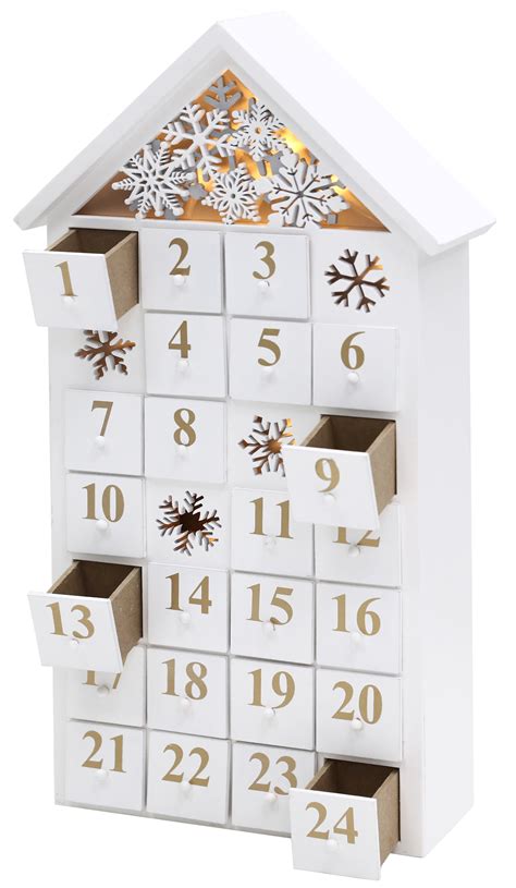 Unser team an produkttestern hat verschiedenste marken analysiert und wir präsentieren ihnen. BRUBAKER Adventskalender Haus Holz Weiß mit LED ...