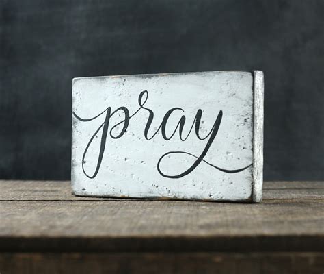 Pray Distressed Wood Sign The Weed Patch
