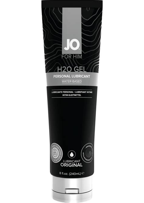 jo for him h2o gel personal lubricant water based original 8 ounce tube