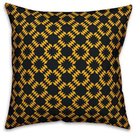 A lot of throw pillows are more traditional in appearance. Folk Southwestern Pattern, Yellow Throw Pillow Cover - Contemporary - Decorative Pillows - by ...