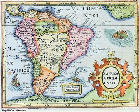 Mapa Antiguo De América Del Sur Mapa Antigo Da América Do Sul Old
