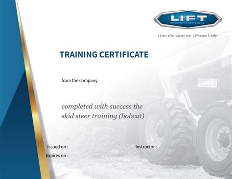 Skid Steer Loader Training Course Bobcat • Lift Formation Une