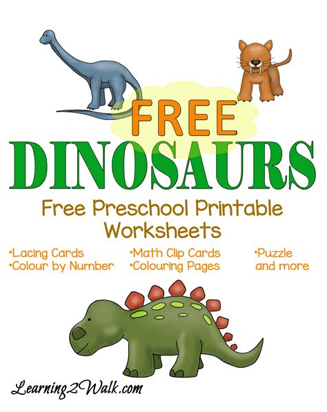 Free Dinosaur Preschool Printable Worksheets Homeschool