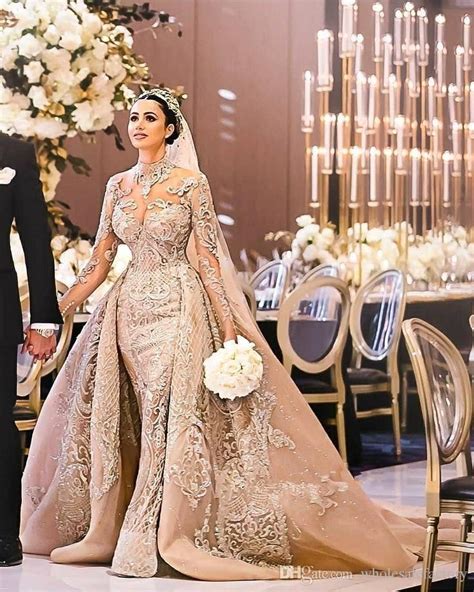 2020 popular 1 trends in weddings & events, women's clothing, novelty & special use with wedding gowns mermaid long sleeved arab and 1. 2019 Arabic Long Sleeves Lace Mermaid Wedding Dresses High ...