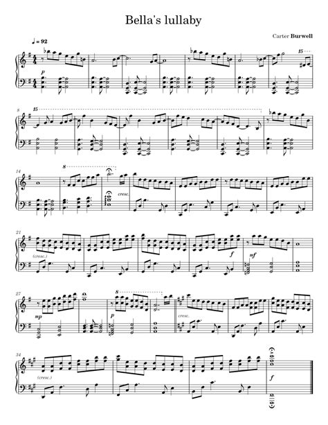 People viewing bella's lullaby also like. Bella's lullaby Sheet music for Piano | Download free in ...