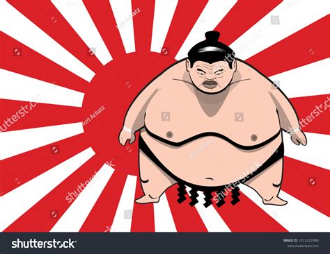 Traditional Sport Japanese Sumo Wrestler Vector Stock Vector Royalty