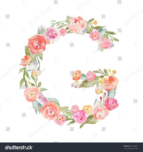 Case in points are the favorite flowers that start with h. Floral Watercolor Flower Monogram Letter G. Floral Abc ...