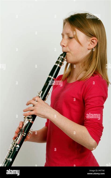 Girl Playing A B Flat Clarinet Made By Jupiter Stock Photo Alamy