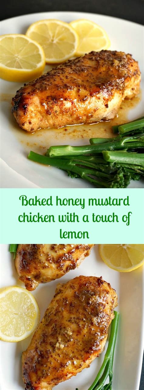 It's ready in about 30 minutes! Baked honey mustard chicken breast with a touch of lemon